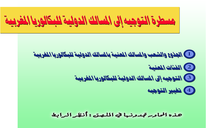 مسطرة التوجيه إلى المسالك الدولية للبكالوريا المغربية