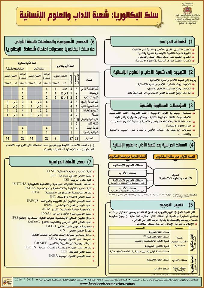 سلك البكالوريا شعبة الآداب والعلوم الإنسانية
