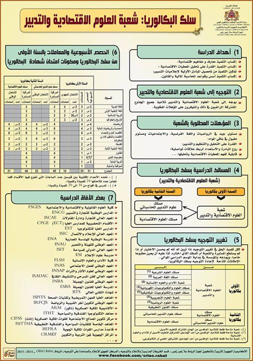 الآفاق الدراسية لشعبة العلوم الاقتصادية والتدبير ما بعد البكالوريا