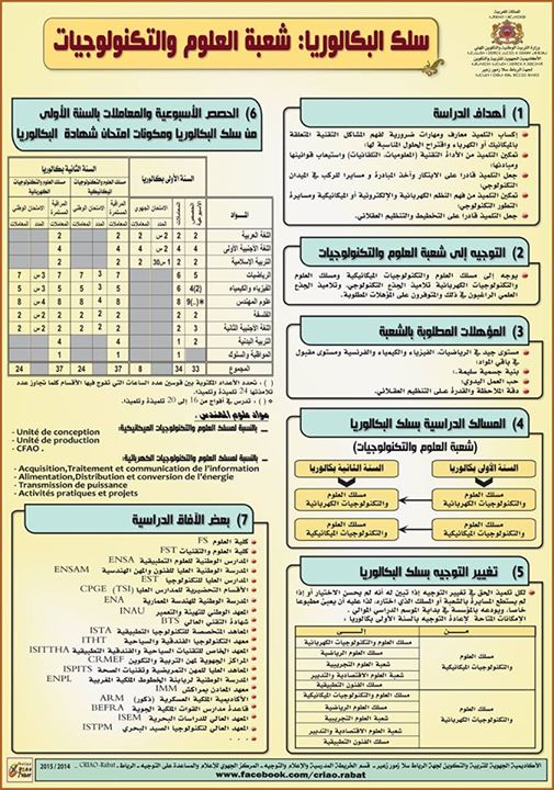 الآفاق الدراسية لشعبة العلوم والتكنولوجيات ما بعد البكالوريا